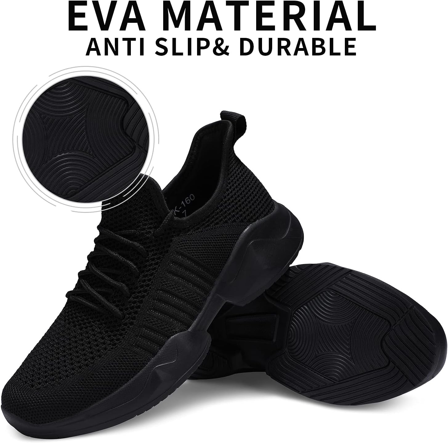 Women's Lightweight Black Athletic Sneakers - Size 11, Perfect for Running and Walking