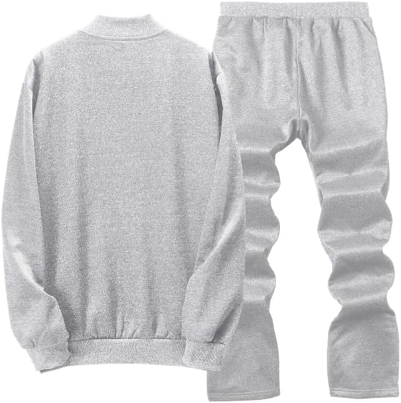 Men'S Casual Tracksuit Long Sleeve Running Jogging Athletic Sports Set