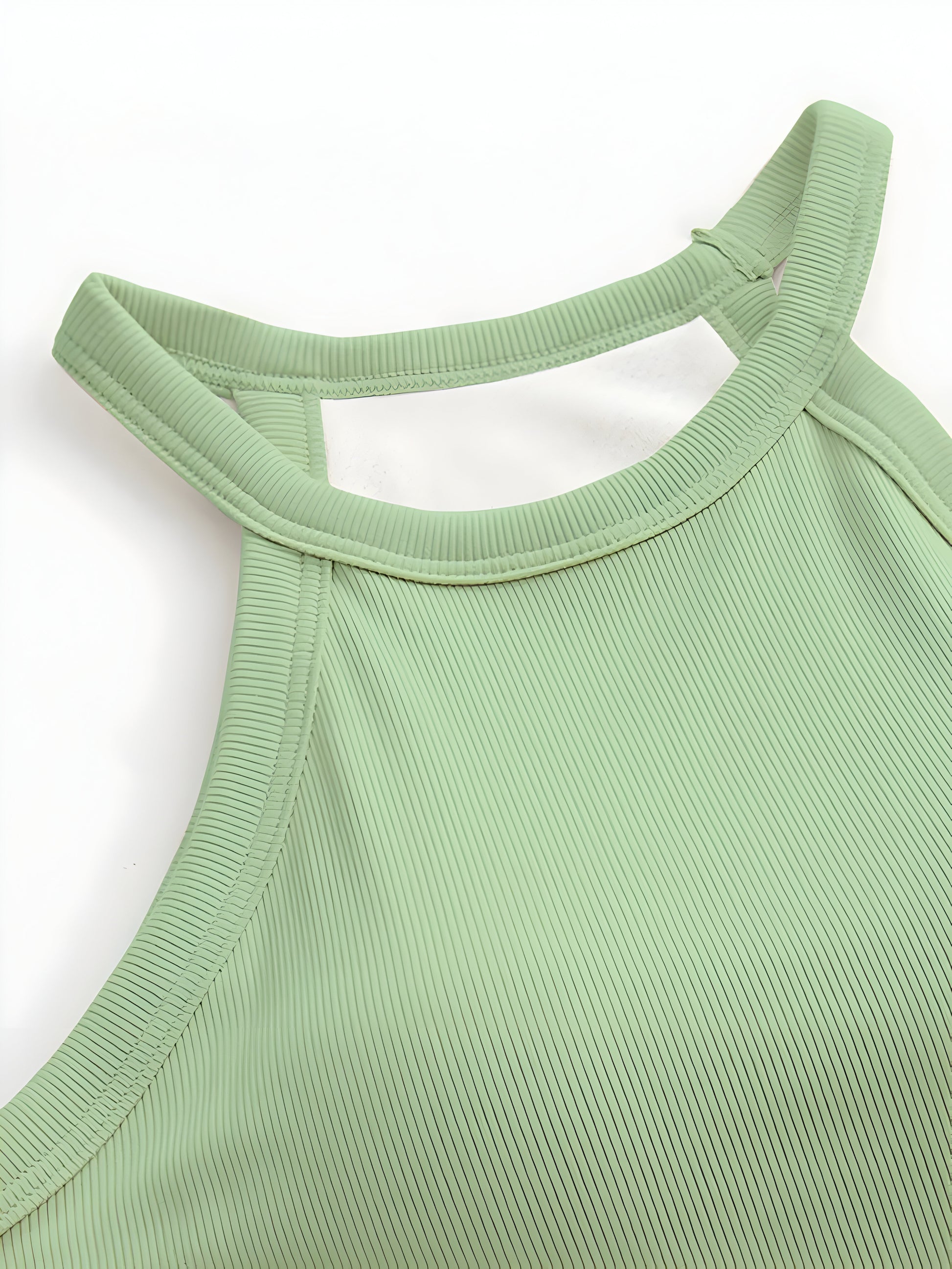 Grecian Neck Tank With Chest Pads