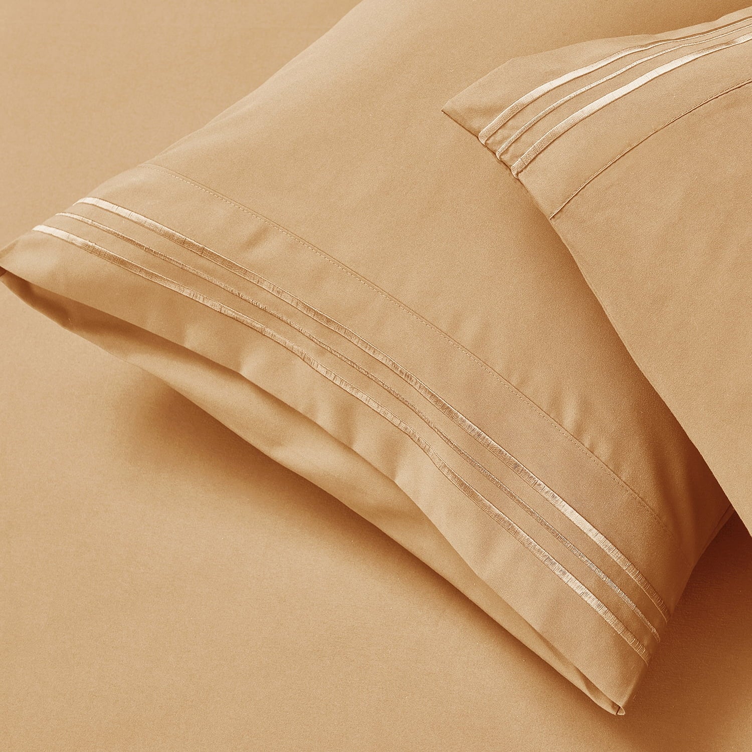 King Sheet Sets, 1800 Series Deep Pocket 4 Piece, Luxury Soft Microfiber Bed Sheet Sets, Apricot Buff Orange