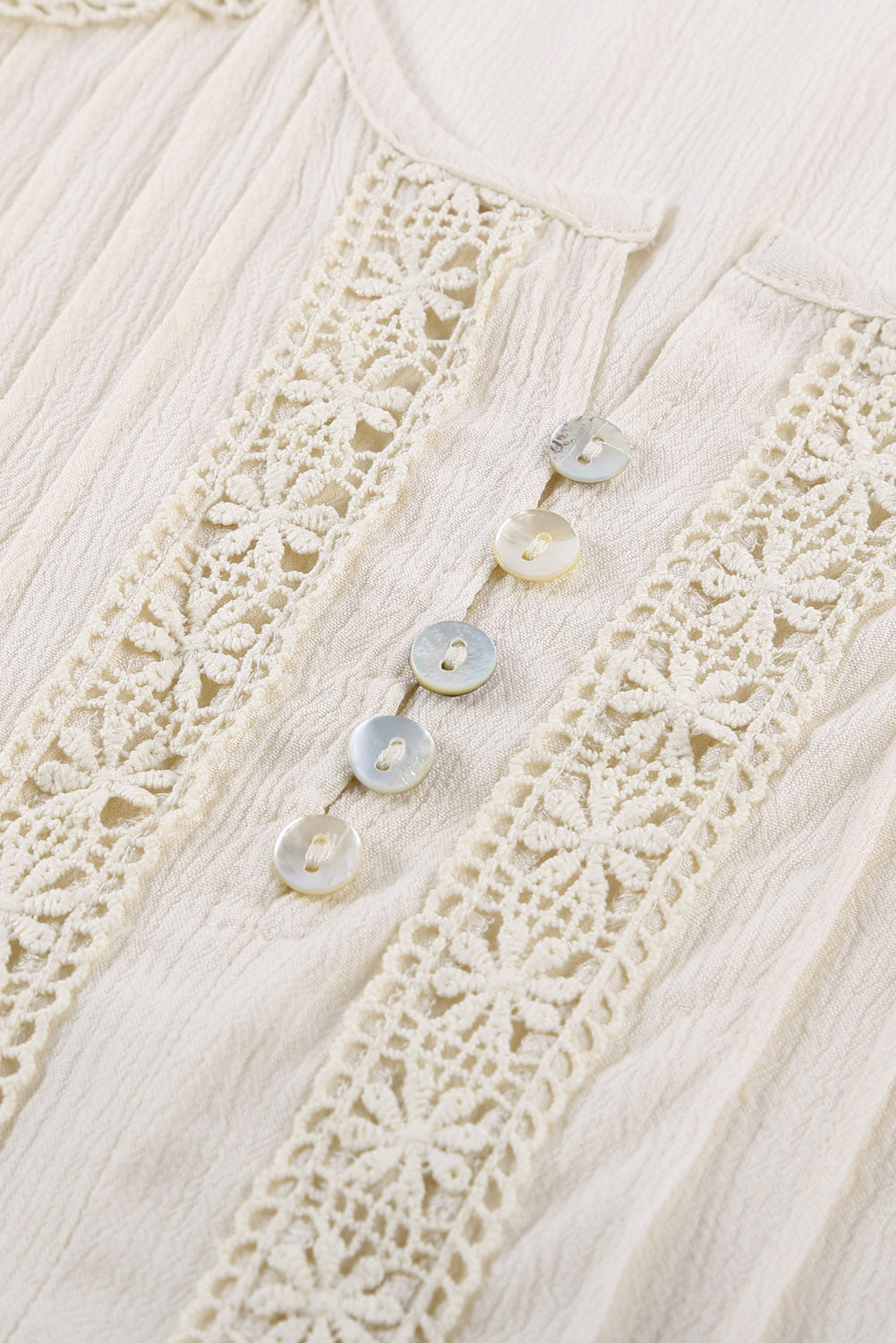 Apricot Crochet Eyelet Short Sleeves Top