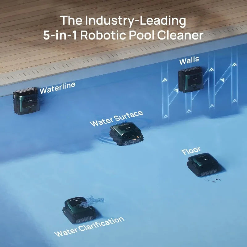 Beatbot Aquasense 2 Pro Pool Vacuum Robot, Unmatched 5-In-1 Cleaning, Skims Water Surface with Remote Navigation,Surface Parking