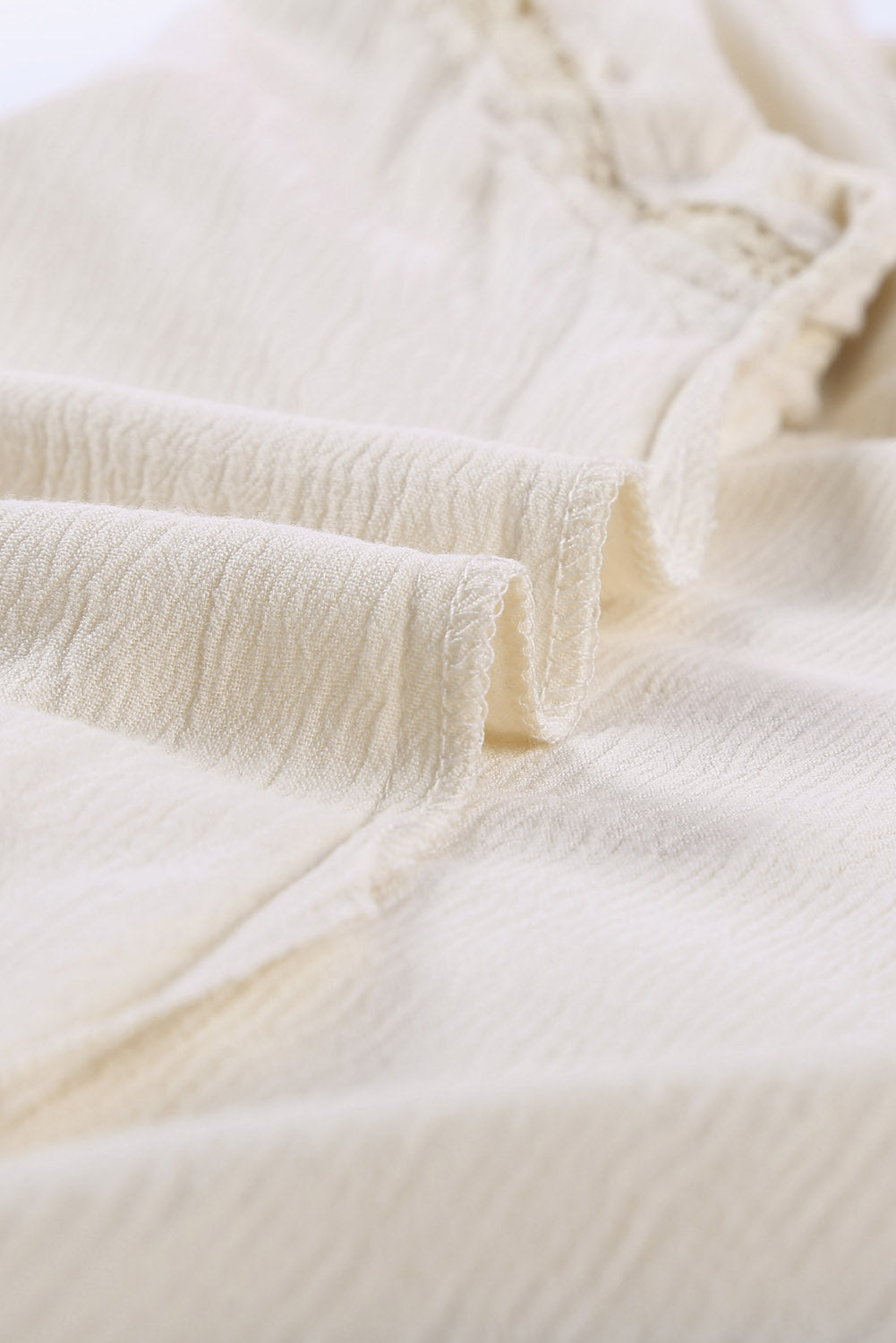 Apricot Crochet Eyelet Short Sleeves Top