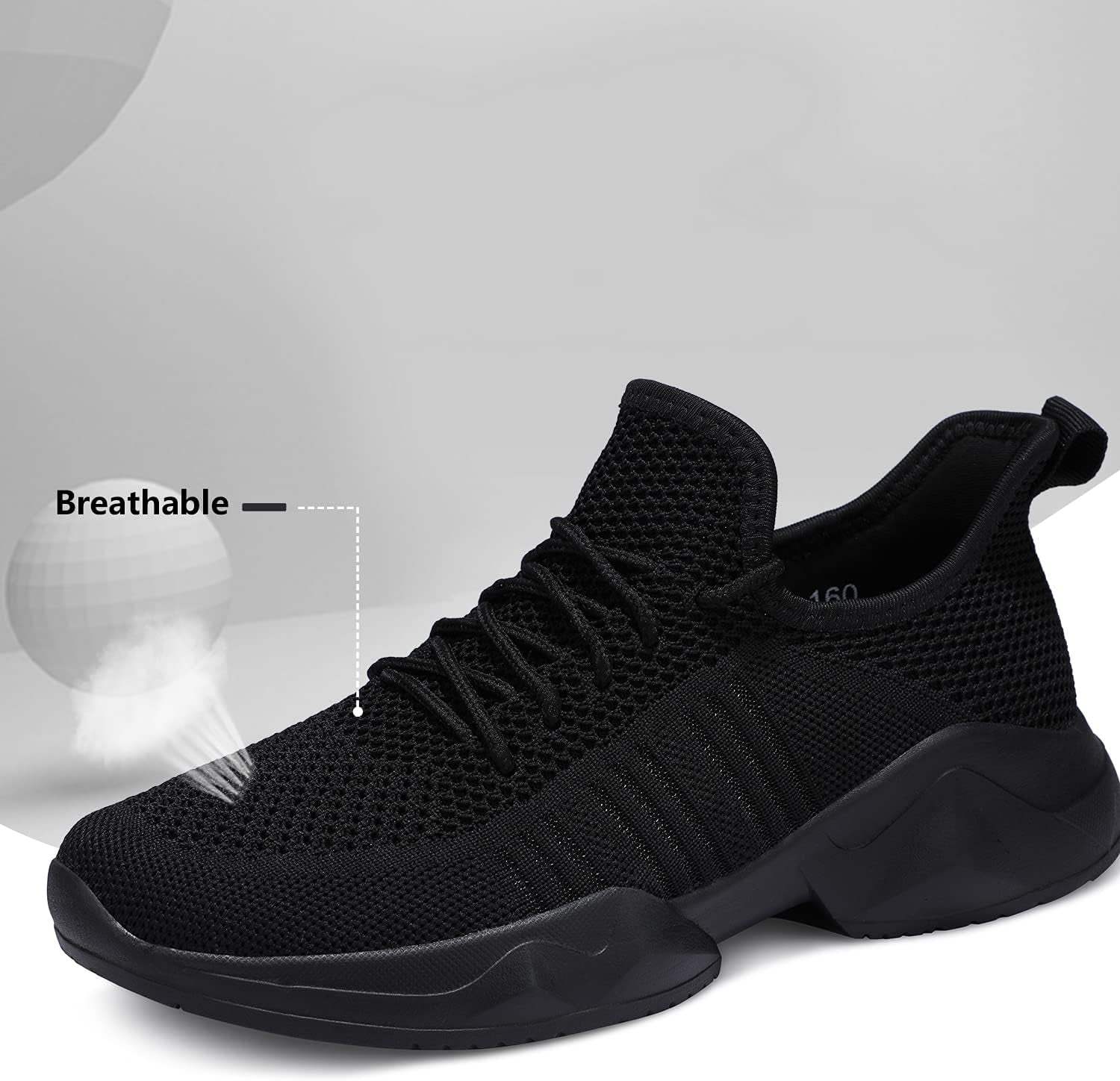 Women's Lightweight Black Athletic Sneakers - Size 11, Perfect for Running and Walking