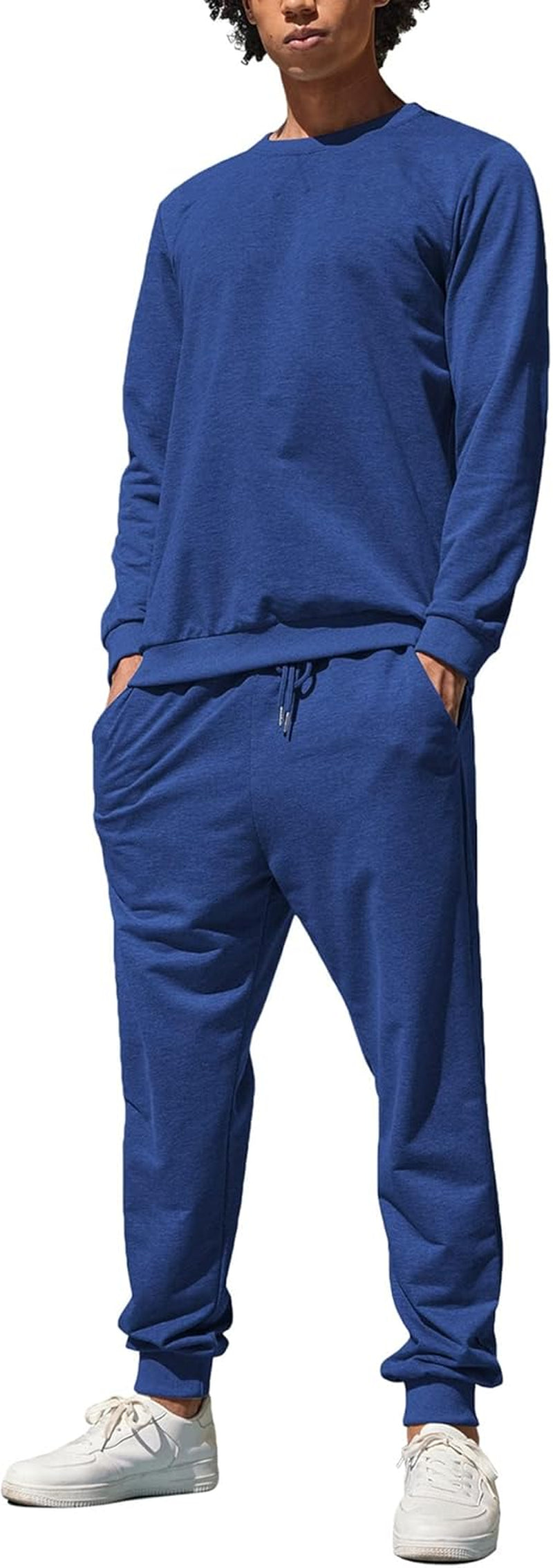 Men'S Tracksuit 2 Piece Long Sleeve Pullover Jogging Track Suit Athletic Casual Sweatsuit