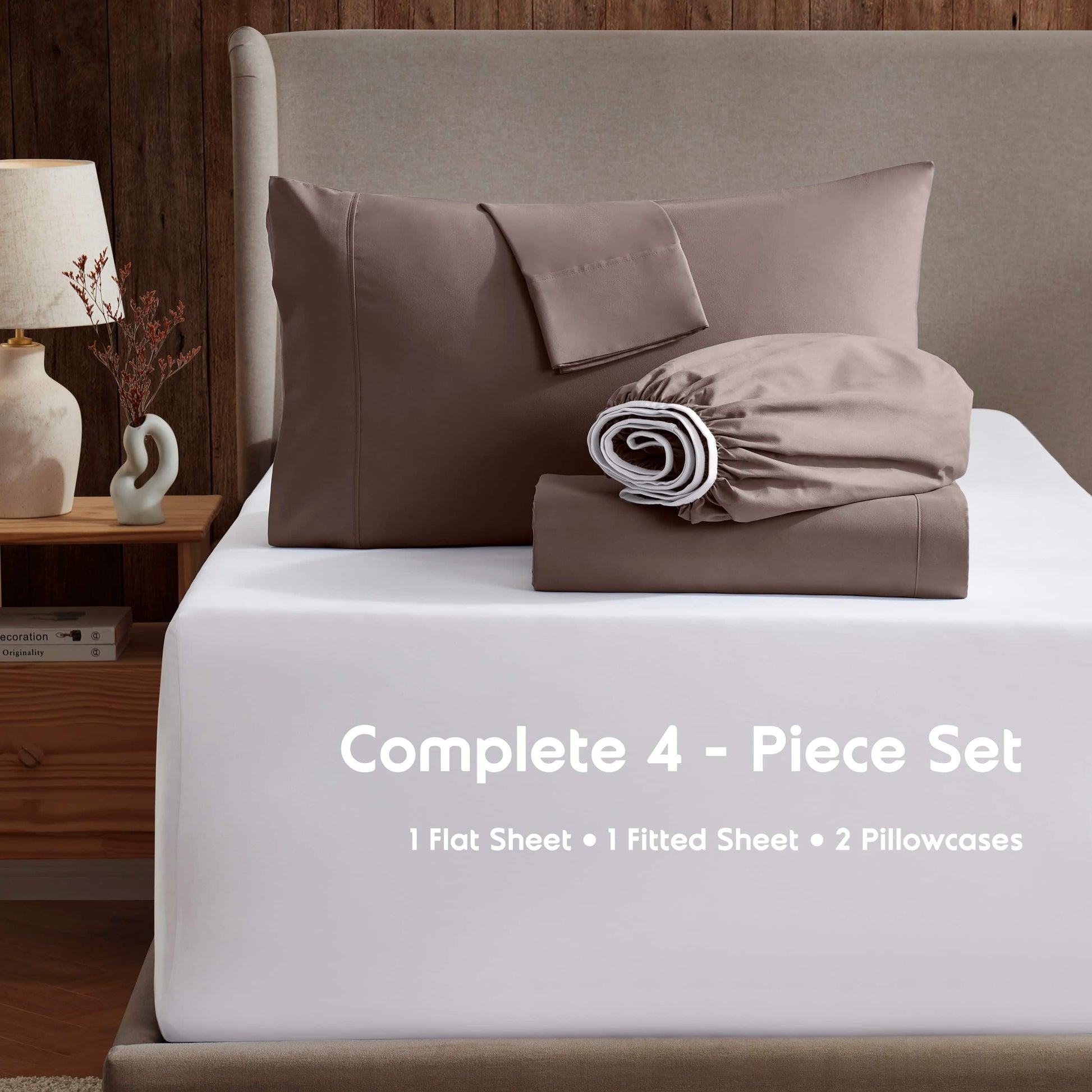 King Sheets Set, 1800 Series Deep Pocket King Size Sheets Soft Microfiber Bed Sheets, 4 Piece Sheets King, Calla Green