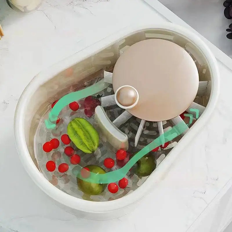 Vegetable Fruit Cleaning Spinner Labor-Saving Fruit Washers Machine Manual Kitchen Scrubber for Fruits & Vegetables