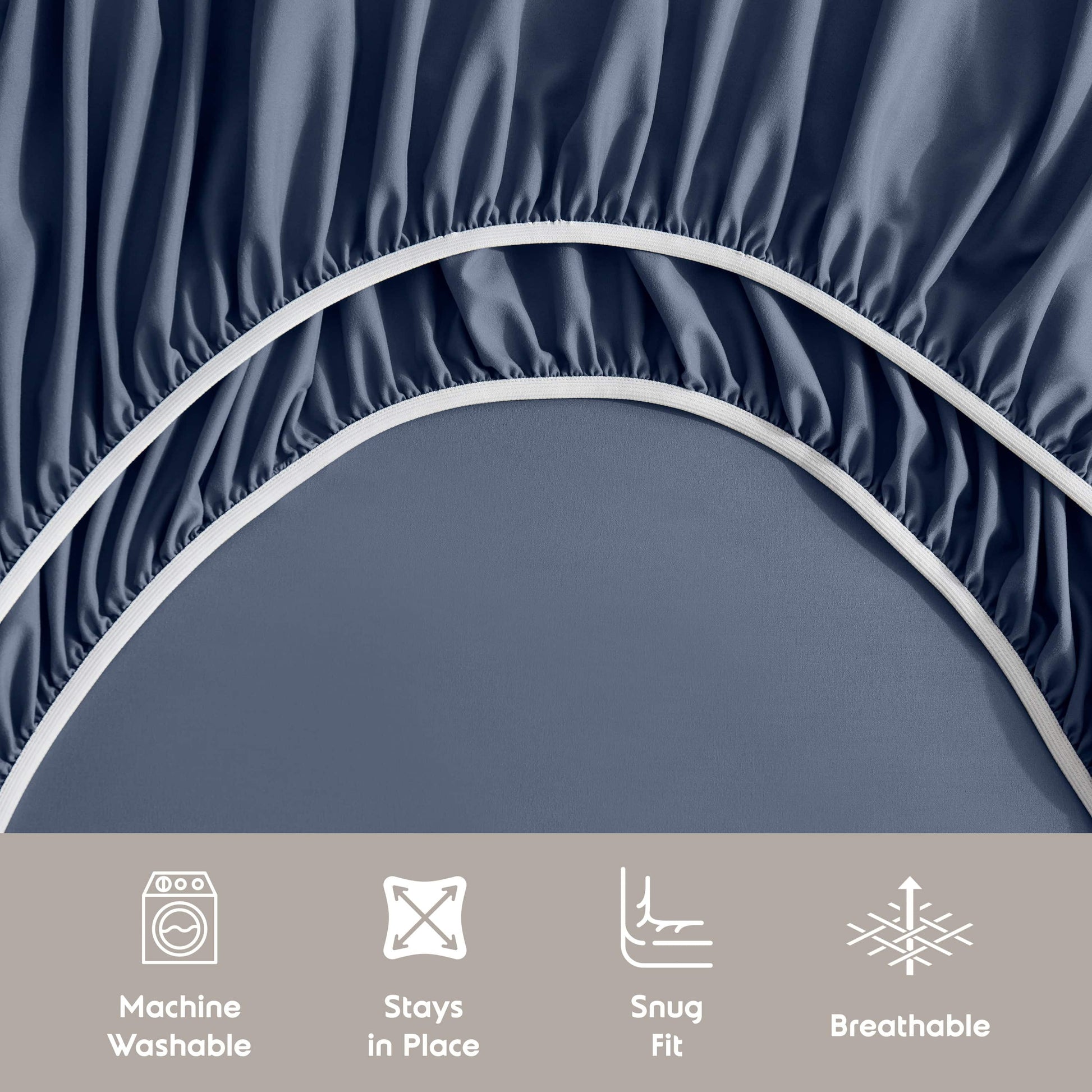 Rv/Short Queen Size 4 Piece Bed Sheets Set for Campers, 1800 Hotel Luxury Soft Microfiber Cool & Breathable, Navy