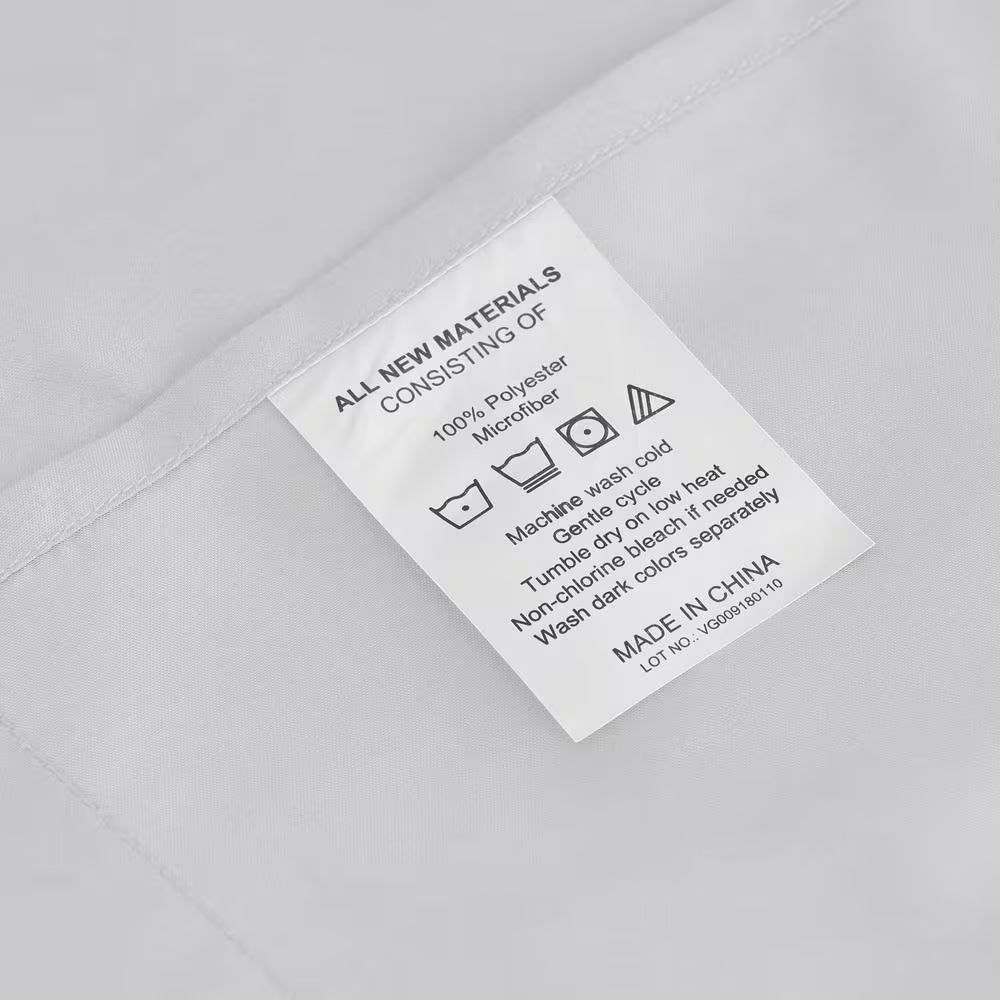 Angeland Vienne 4-Piece White Solid Microfiber California King Sheet Set