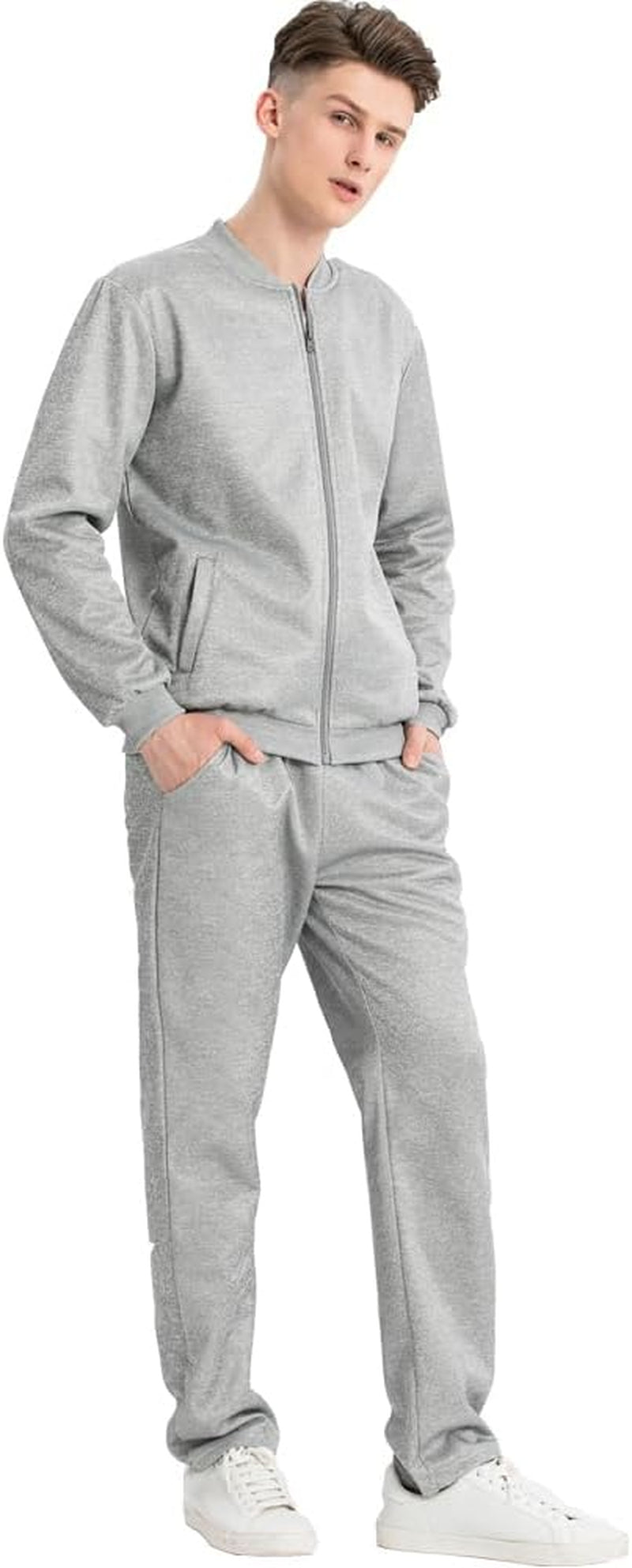 Men'S Casual Tracksuit Long Sleeve Running Jogging Athletic Sports Set