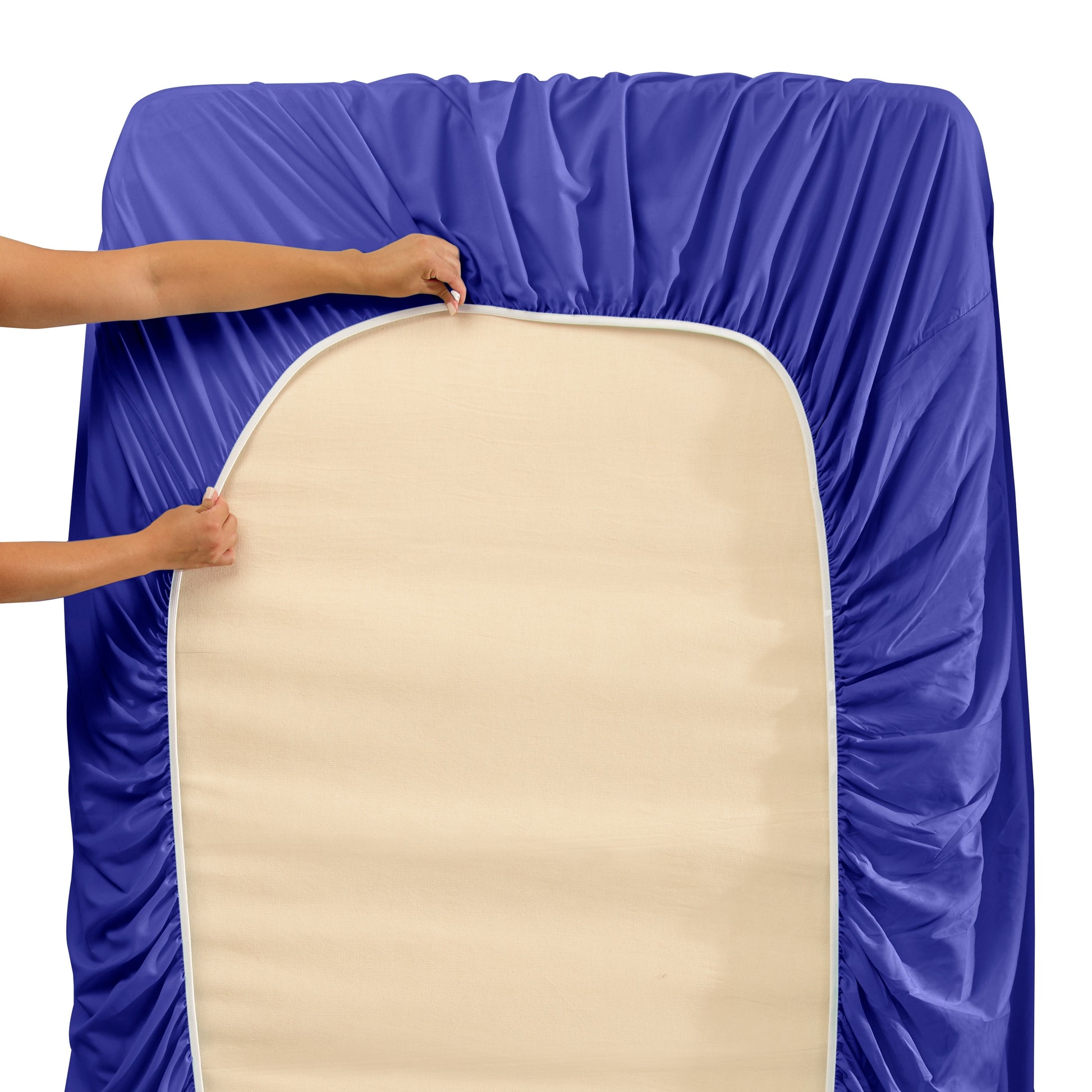 Split King Size Deep Pocket 5 Piece Bed Sheets Set, 1800 Series Hotel Luxury Soft Microfiber, Royal Blue