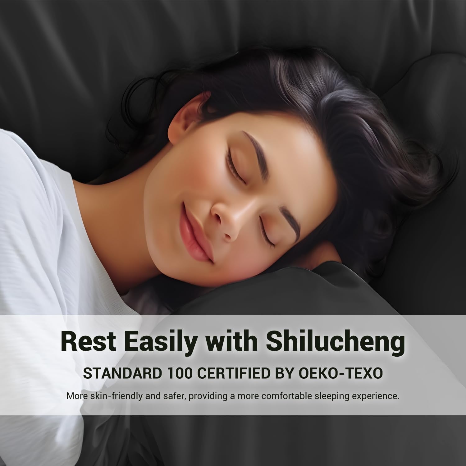 4 Piece King Sheet Sets, Cooling Sheets, Blend Rayon Derived from Bamboo, Deep Pocket up to 16", Breathable & Soft Bed Sheets, Hotel Silky Bedding Set, Black