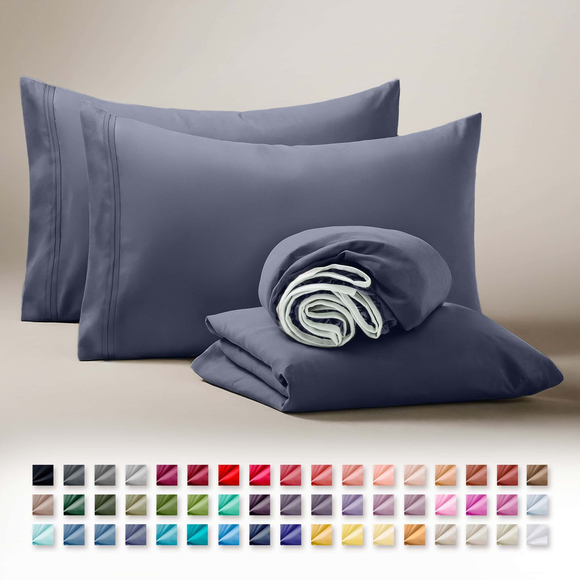 Rv/Short Queen Size 4 Piece Bed Sheets Set for Campers, 1800 Hotel Luxury Soft Microfiber Cool & Breathable, Navy