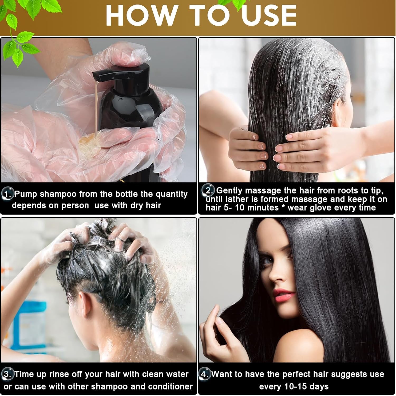 Revitalize Your Hair with 3-in-1 Herbal Hair Dye Shampoo for Gray Coverage - 500ml Black for Men & Women