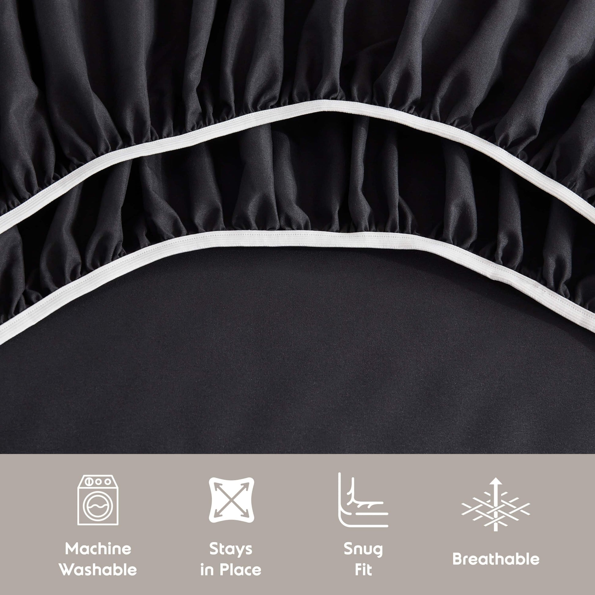 King Sheet Sets, 1800 Series Deep Pocket 4 Piece, Luxury Soft Microfiber Bed Sheet Sets, BLACK