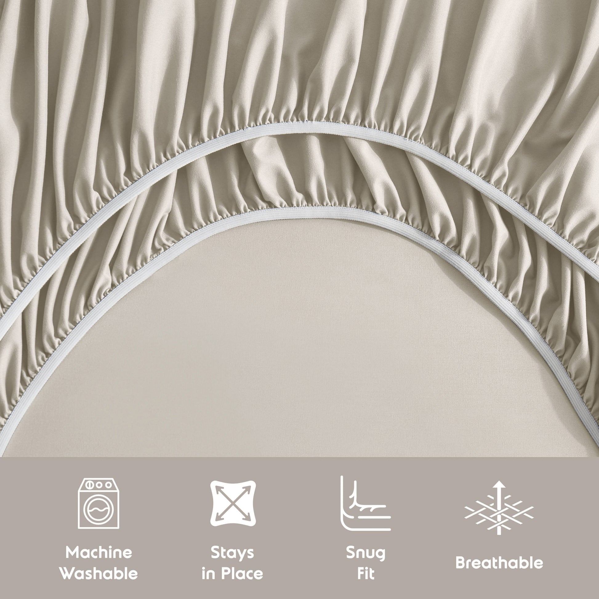 King Sheet Sets, 1800 Series Deep Pocket 4 Piece, Luxury Soft Microfiber Bed Sheet Sets, BEIGE CREAM