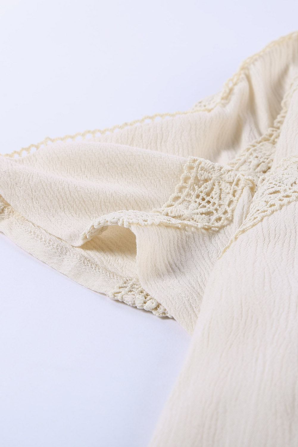 Apricot Crochet Eyelet Short Sleeves Top