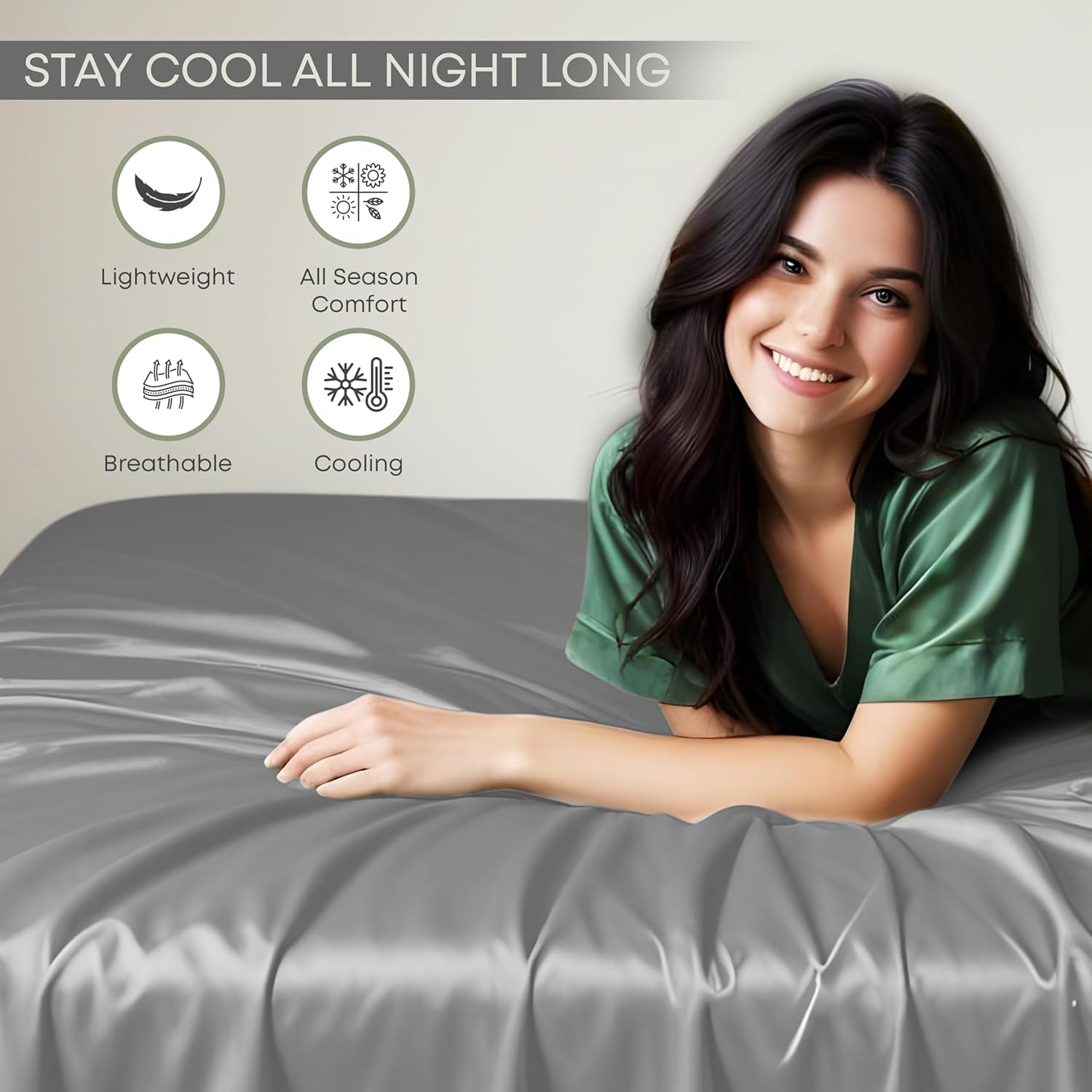 Premium 100% Viscose Derived from Bamboo Full Size Sheet Set - Ultra Soft, Breathable & Cooling, Ideal for Hot Sleepers, 16" Deep Pocket, Hotel Luxury Bedding (Silver)