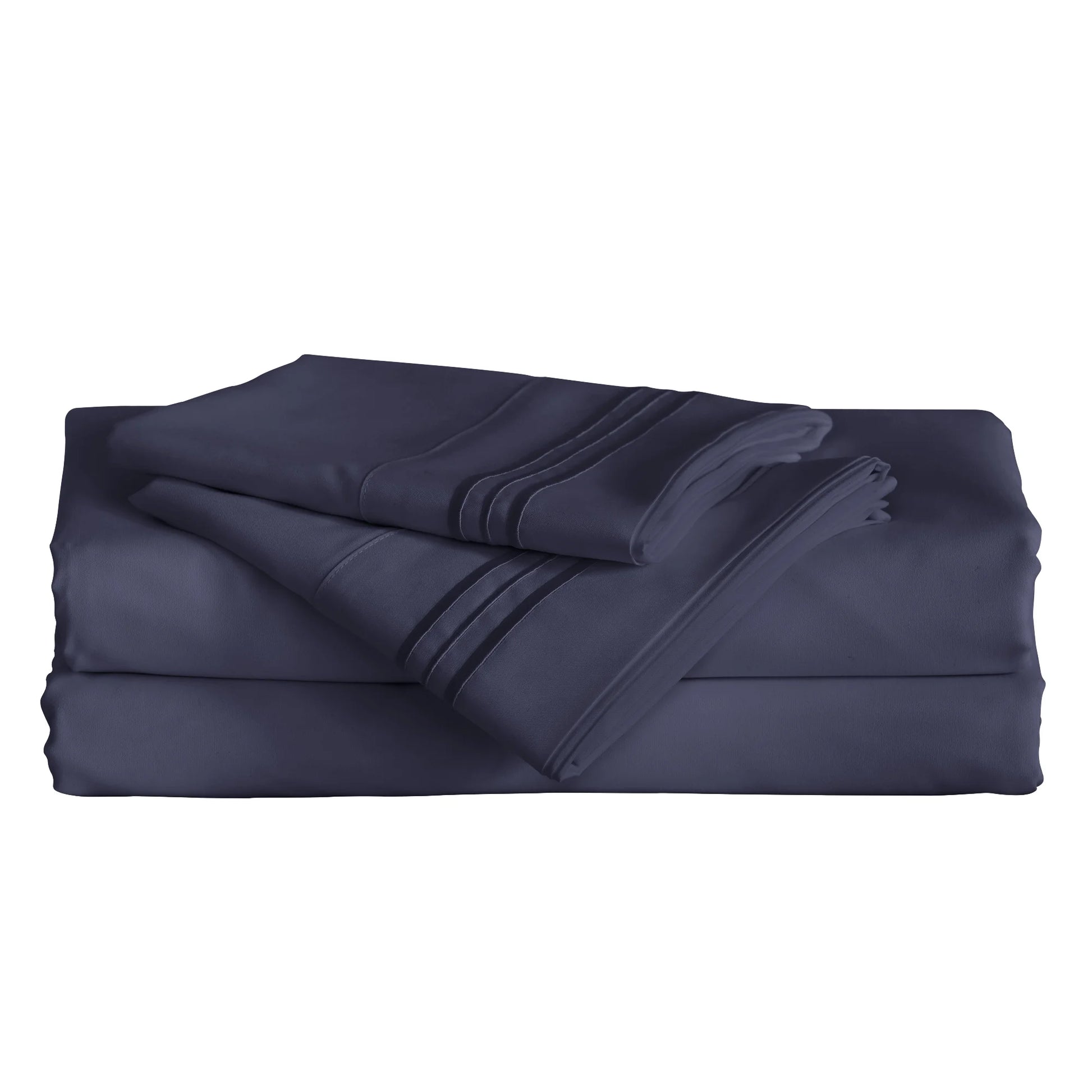 Angeland Vienne 4-Piece Microfiber Bed Sheet Set, Full, Navy Blue