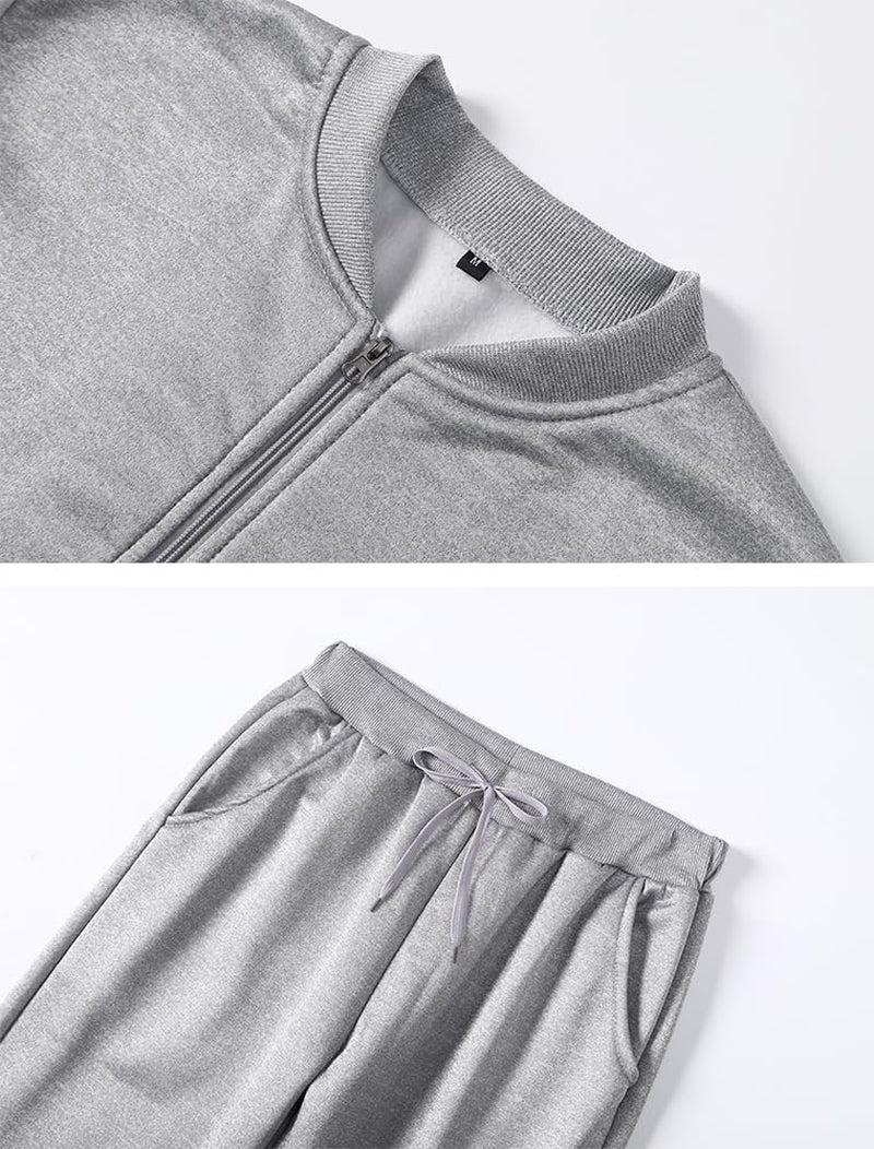 Men'S Casual Tracksuit Long Sleeve Running Jogging Athletic Sports Set