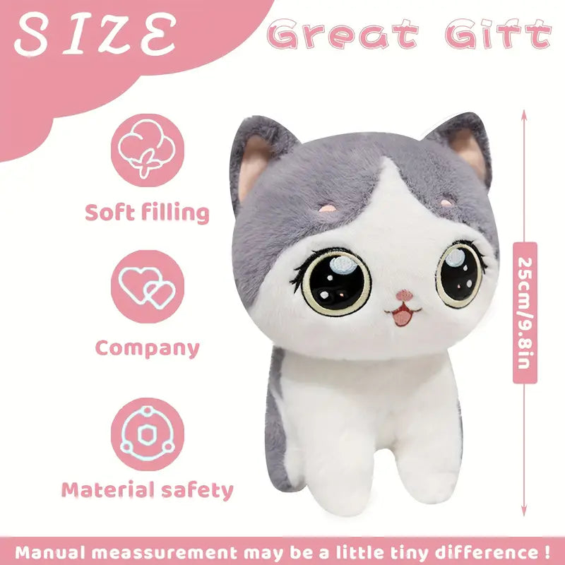 Adorable Kawaii Cat Plush Toy – Soft & Fluffy Stuffed Animal