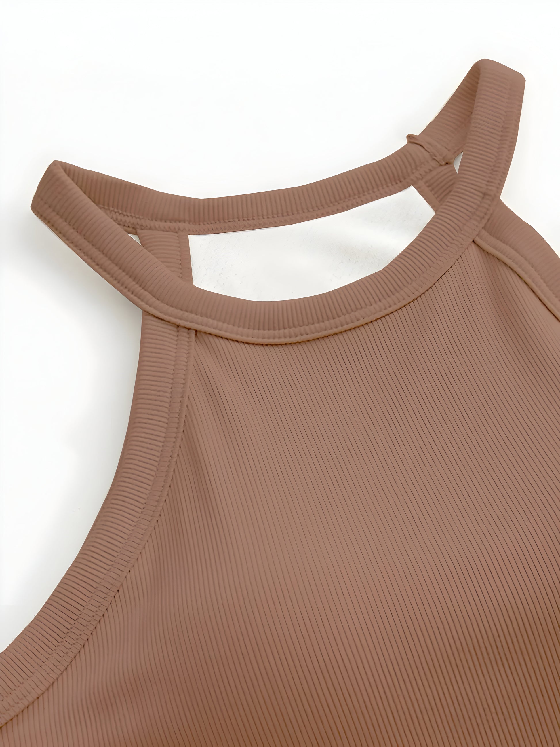 Grecian Neck Tank With Chest Pads