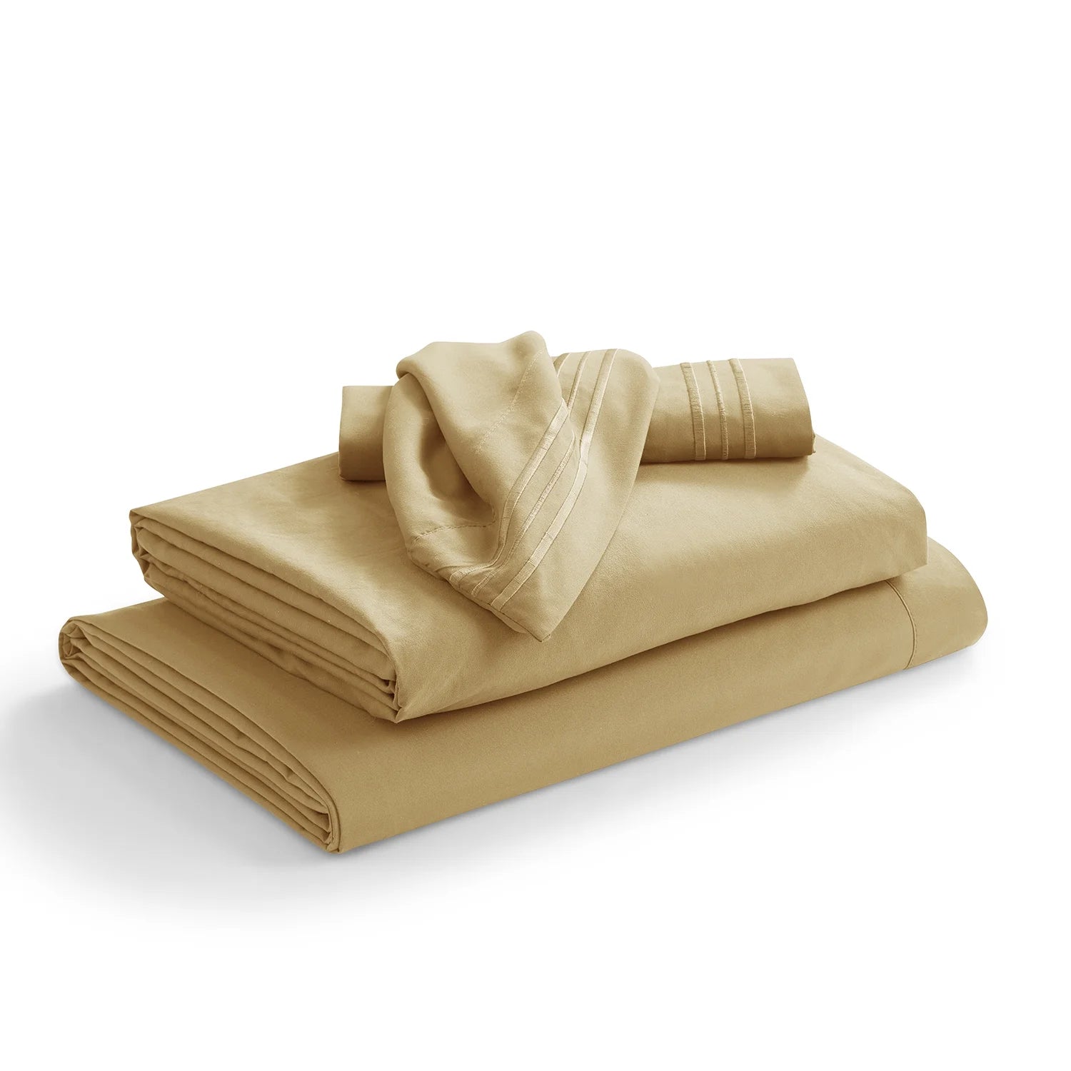 Queen Sheet Sets, 1800 Series Deep Pocket 4 Piece, Luxury Soft Microfiber Bed Sheet Sets, Apricot Buff Orange