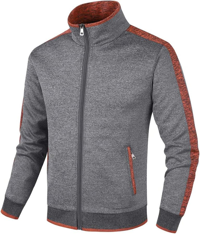 Men'S Casual Tracksuit Long Sleeve Sweatsuit Athletic Set Full Zip Running Jogging Sports Jacket and Pants