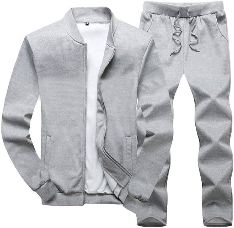 Men'S Casual Tracksuit Long Sleeve Running Jogging Athletic Sports Set